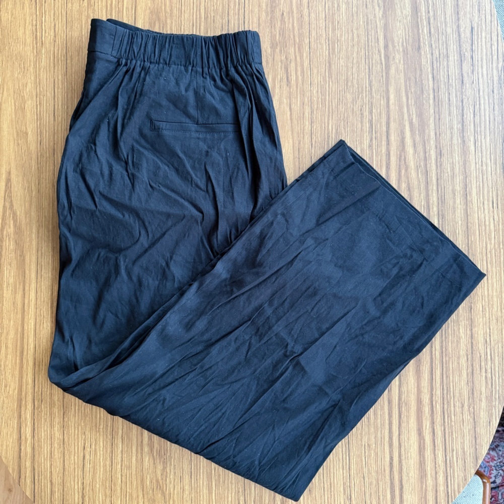 Vince Stretch Linen Trousers Black NWT Women’s Size 2X - Picture 5 of 7